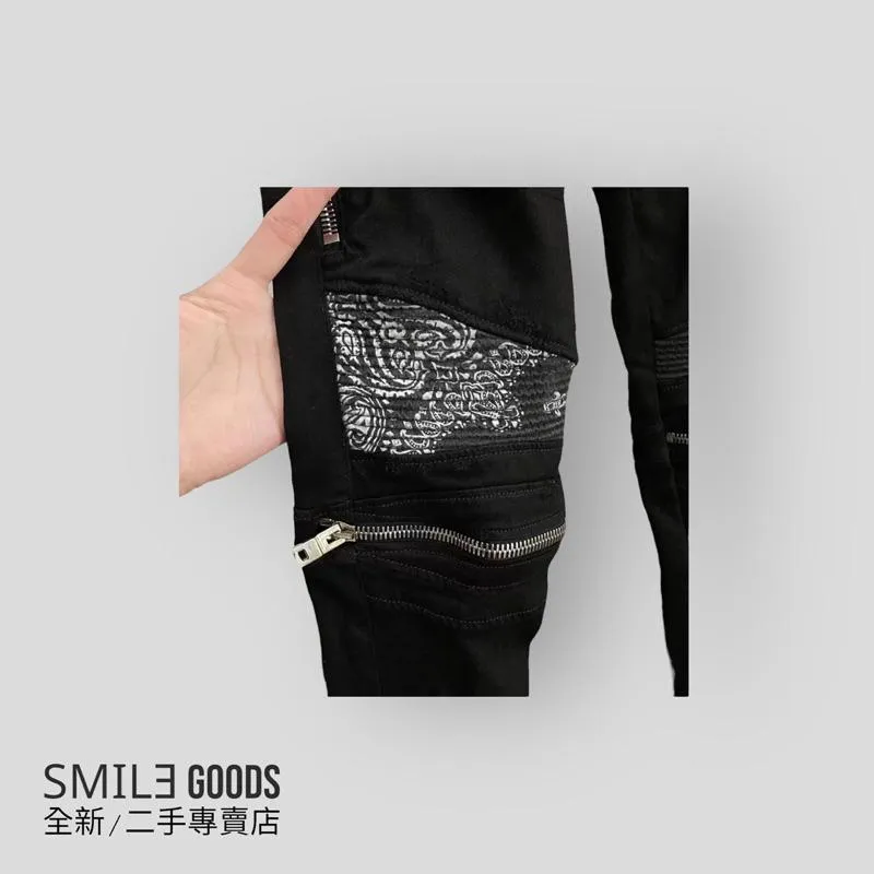 [SMILE] Amiri腰果花拉鍊破壞牛仔褲