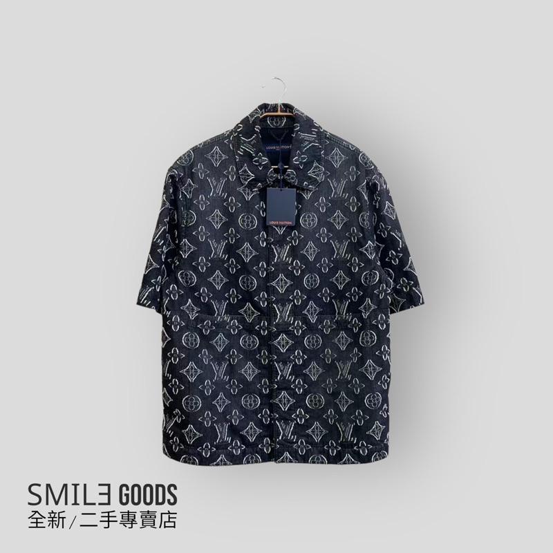 [SMILE] LOUIS VUITTON 黑白滿logo牛仔襯衫短袖