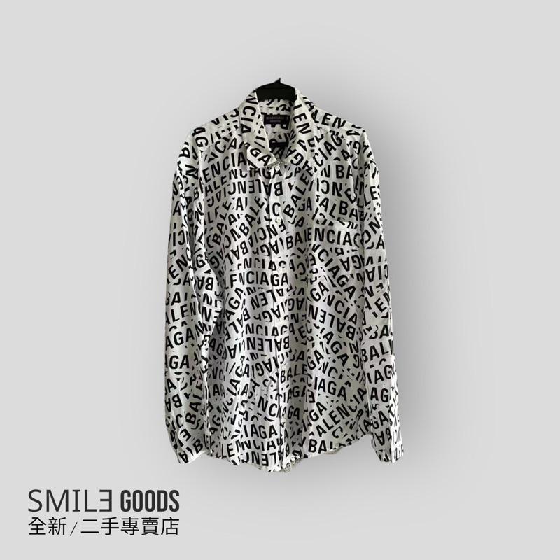 [SMILE] 巴黎世家 fw23 白色 字母印花襯衫