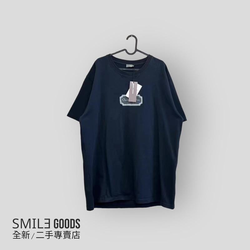 [SMILE] DIOR 深藍色刺繡標語logo短袖
