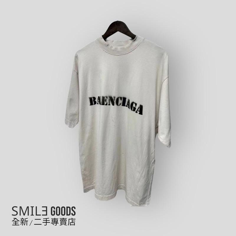 [SMILE] Balenciaga巴黎世家最新款前後潑墨字母logo短袖
