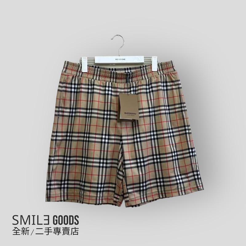 [SMILE] BURBERRY 棕色格子滿logo針織短褲