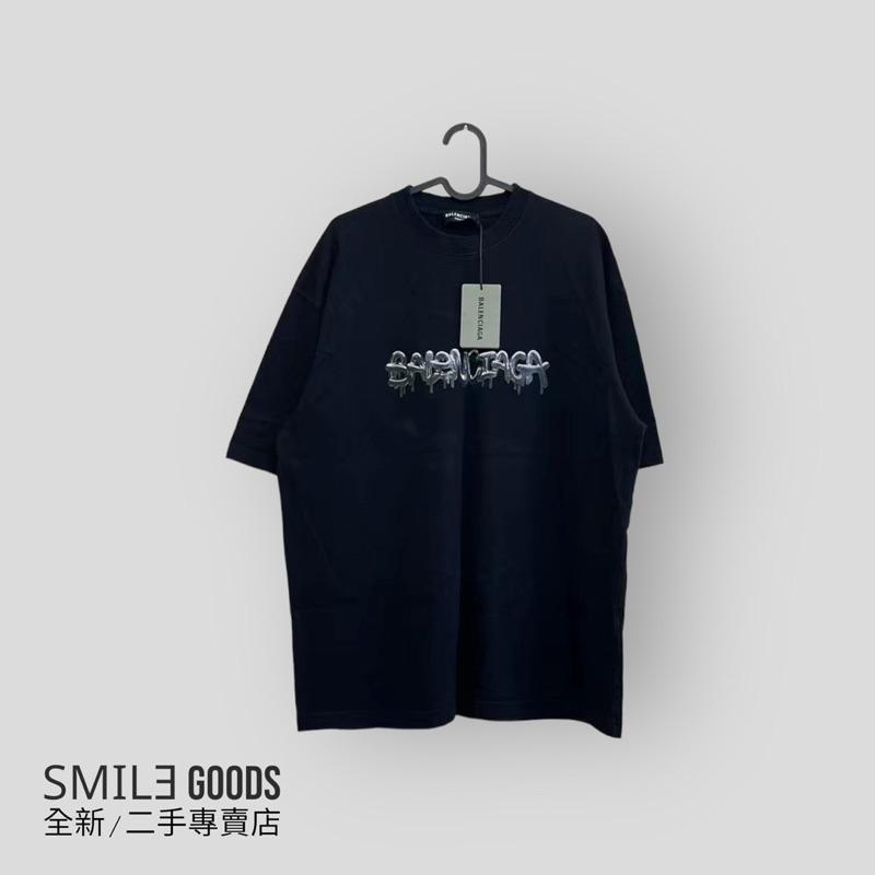 [SMILE] BALENCIAGA 黑色果凍字母短袖