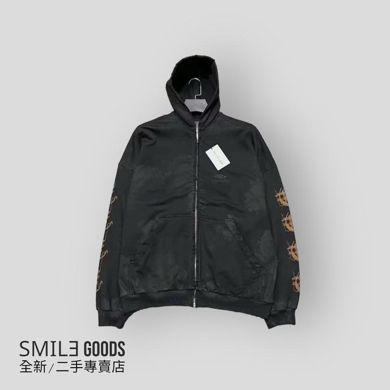 [SMILE] Balenciaga 梵文做舊拉鍊帽衫外套