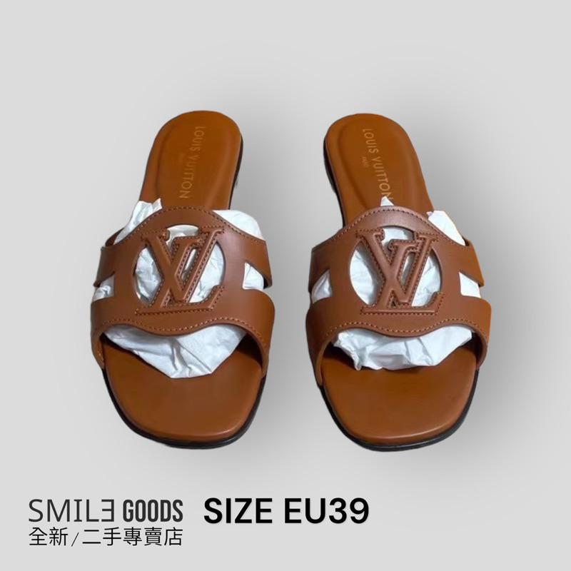 [SMILE] LOUIS VUITTON 皮革 平跟 涼拖鞋 棕色