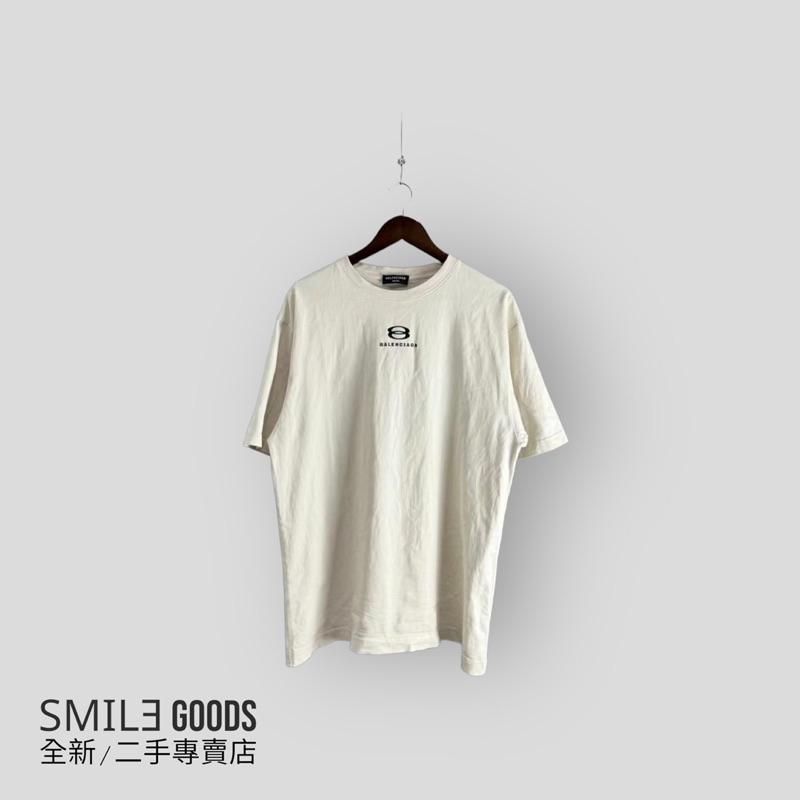 [SMILE] Balenciaga米白色雙環刺繡短袖