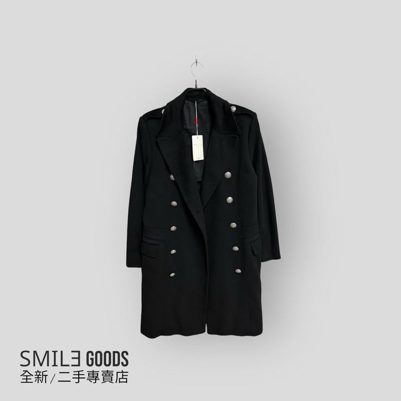 [SMILE] balmain 山羊絨雙排銀扣大衣