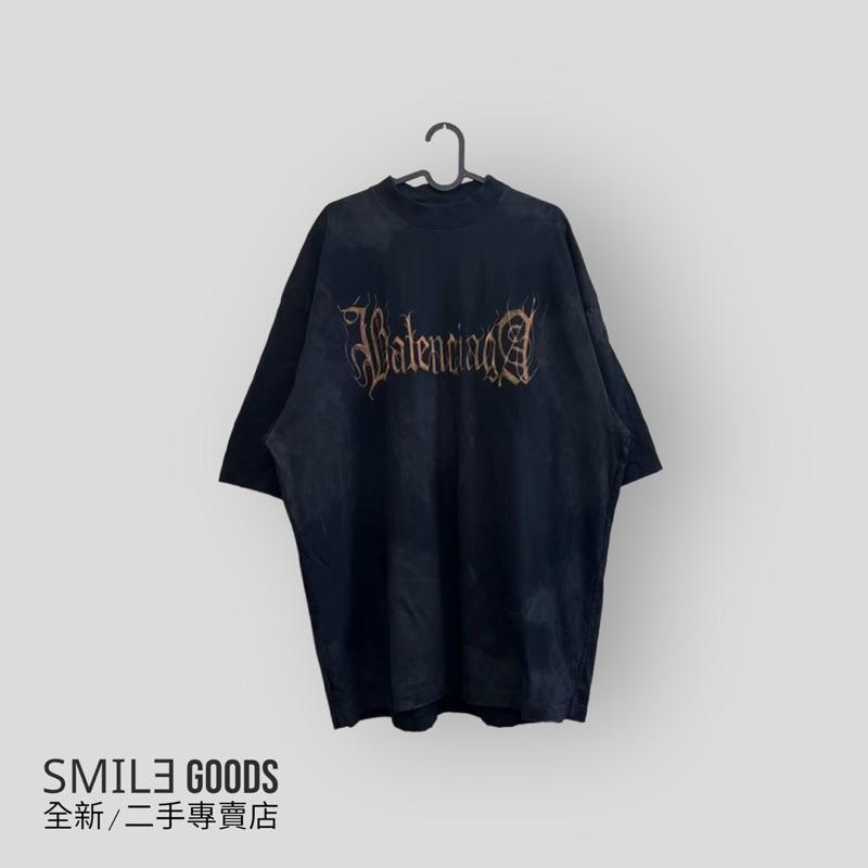 [SMILE] BALENCIAGA 黑色梵文字母短袖