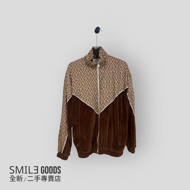 [SMILE] Gucci 雙G老花絲絨拼接校服夾克外套