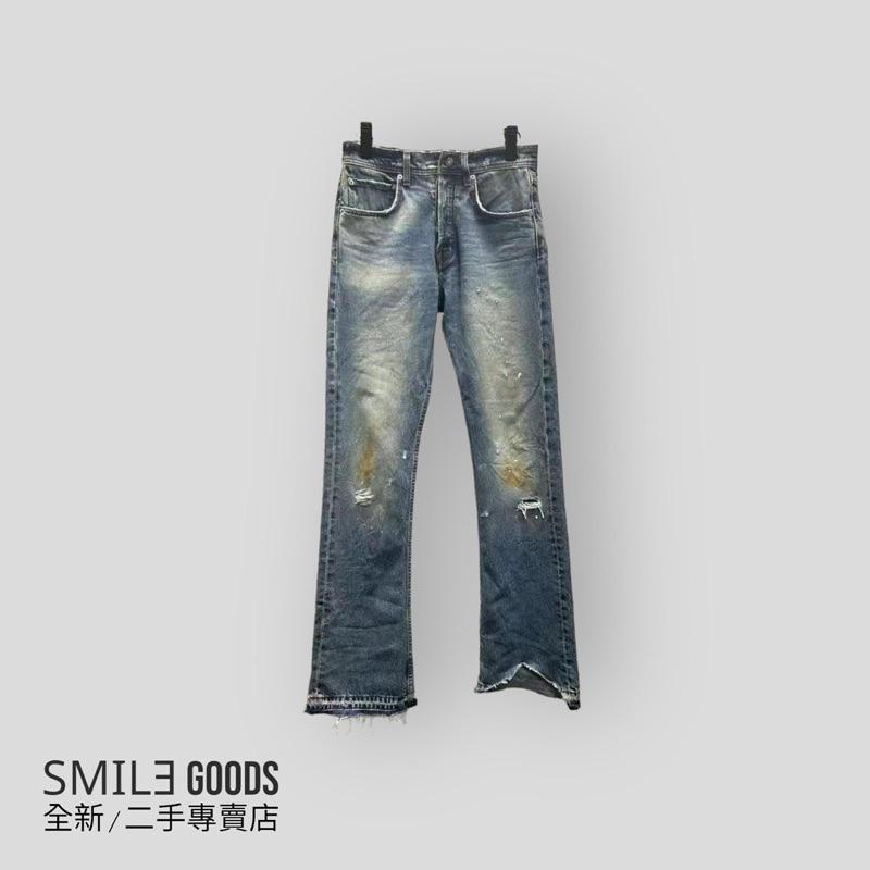 [SMILE] ERD Enfants riches deprimes erd 灼燒破壞褲腳破壞微喇叭藍色水洗牛仔褲