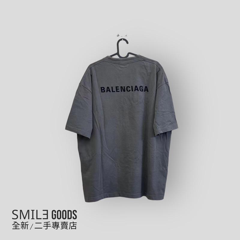 [SMILE] BALENCIAGA 最新款水泥灰前後刺繡字母短袖