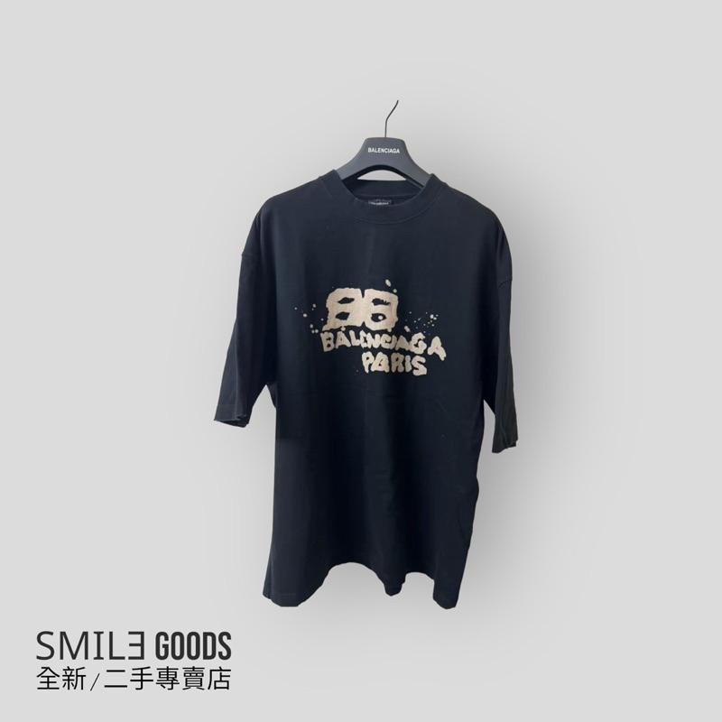 [SMILE] 巴黎世家潑墨短袖 黑色