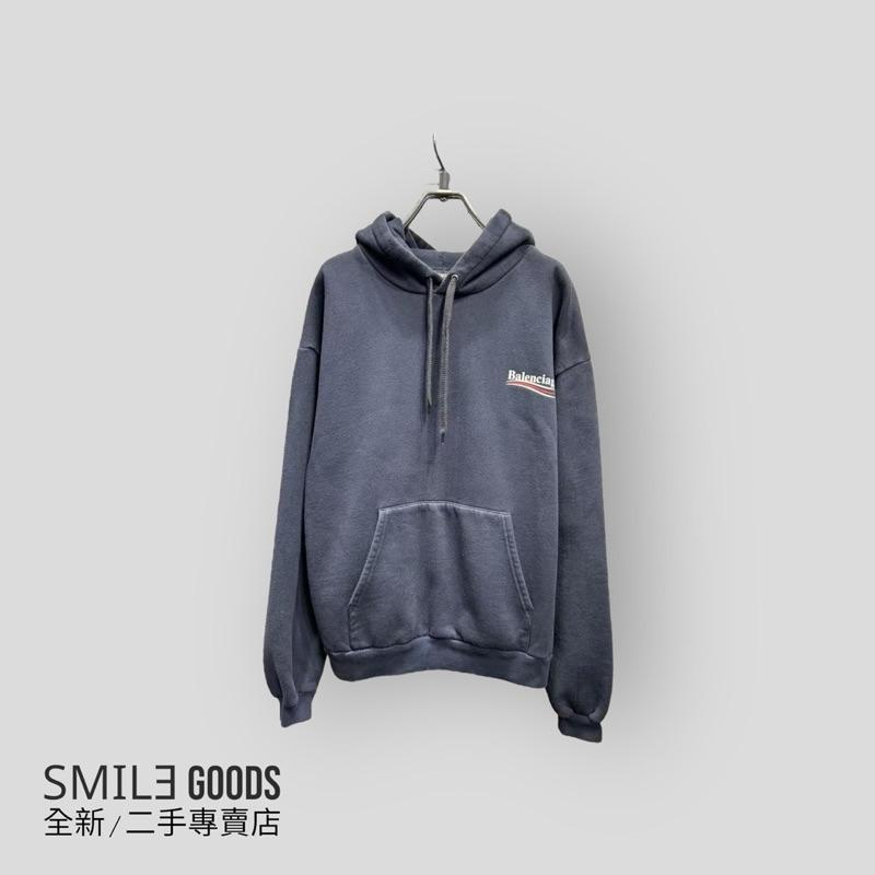 [SMILE] Balenciaga 前後印花可樂字母logo 灰藍色帽衫