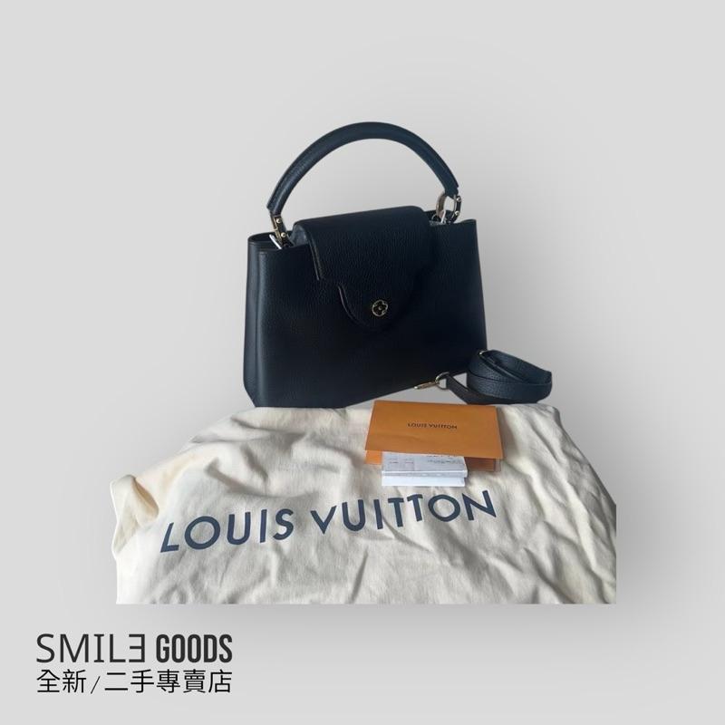 [SMILE] LV Capucines荔枝紋牛皮手提單肩包黑色