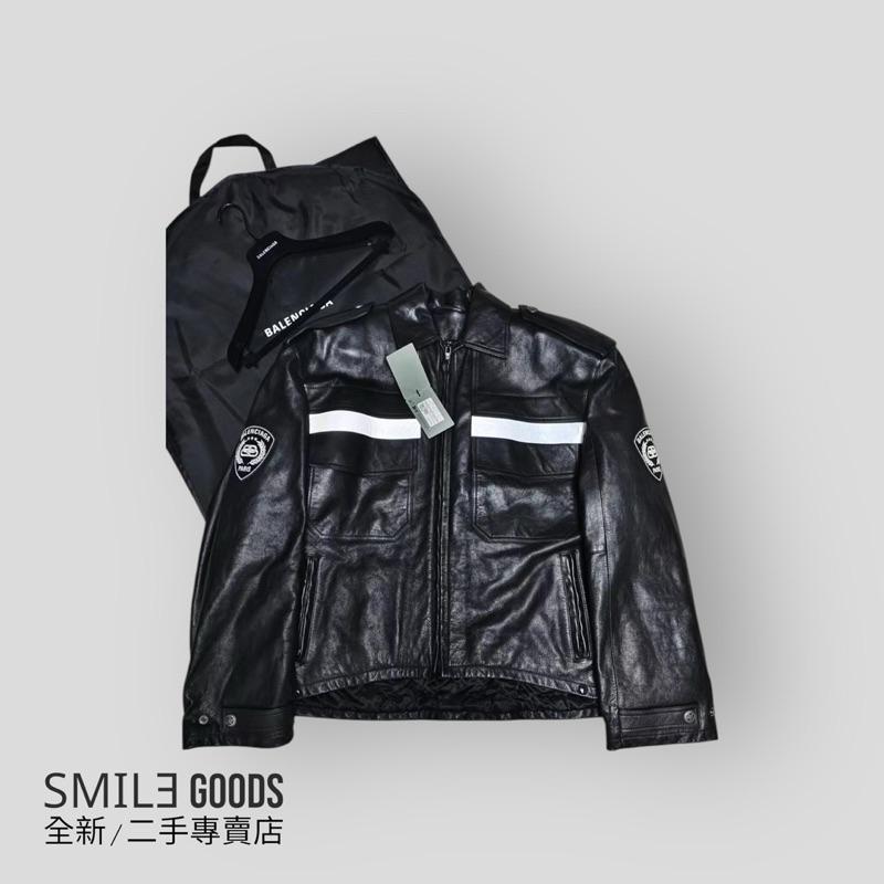 [SMILE] Balenciaga 23mud show 3M徽章 警徽皮衣夾克