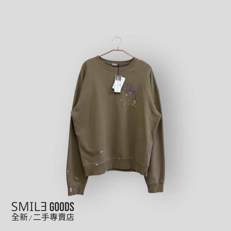 [SMILE] DIOR x TRAVIS 奶茶色刺繡潑墨字母衛衣