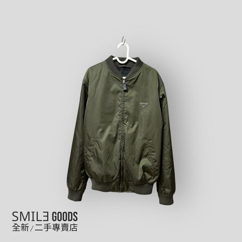 [SMILE] PRADA 經典三角標飛行員夾克外套 軍綠色