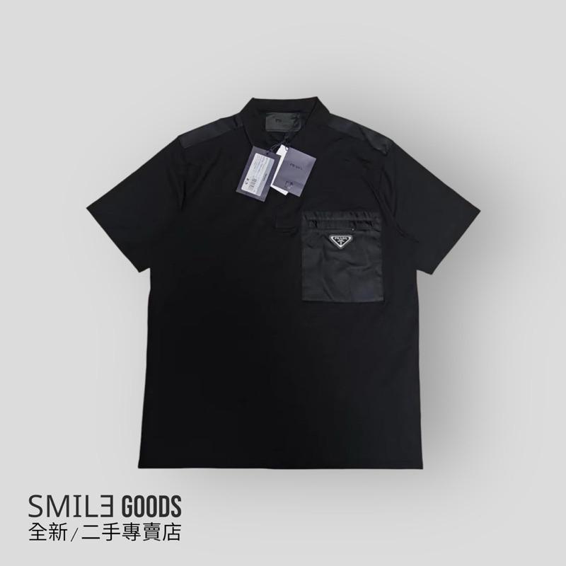 [SMILE] PRADA 金屬三角標口袋尼龍寬鬆短袖Polo衫