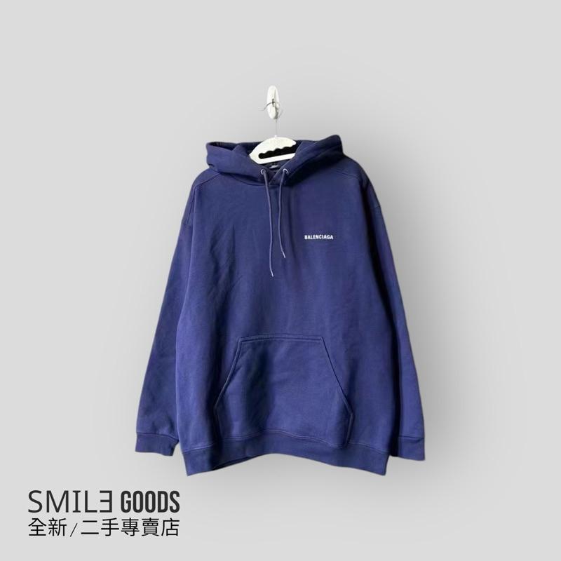 [SMILE] balenciaga 藍色前後字母帽衫