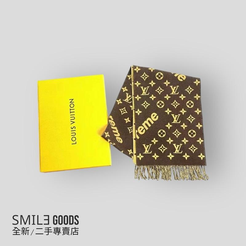 [SMILE] Louis Vuitton LV x Supreme 棕色 羊絨圍巾