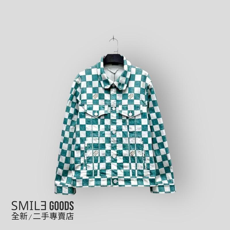 [SMILE] Louis Vuitton白綠棋盤格字母logo牛仔夾克外套