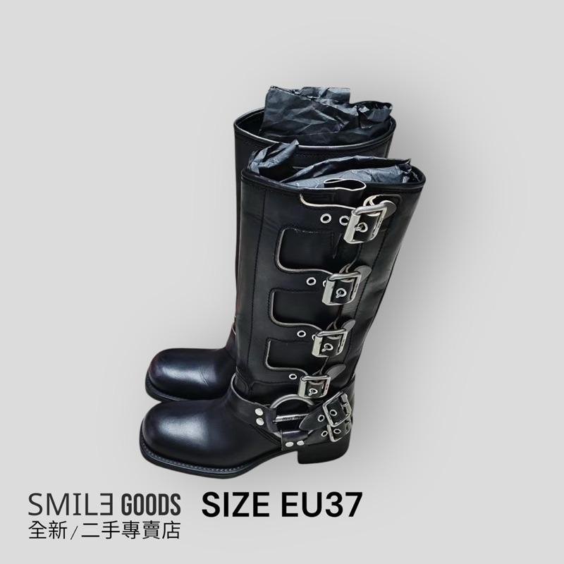 [SMILE] MIU MIU 24ss秀款 帶扣圓頭騎士靴