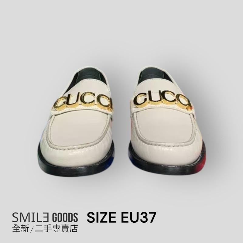 [SMILE] Gucci金扣白色樂福鞋