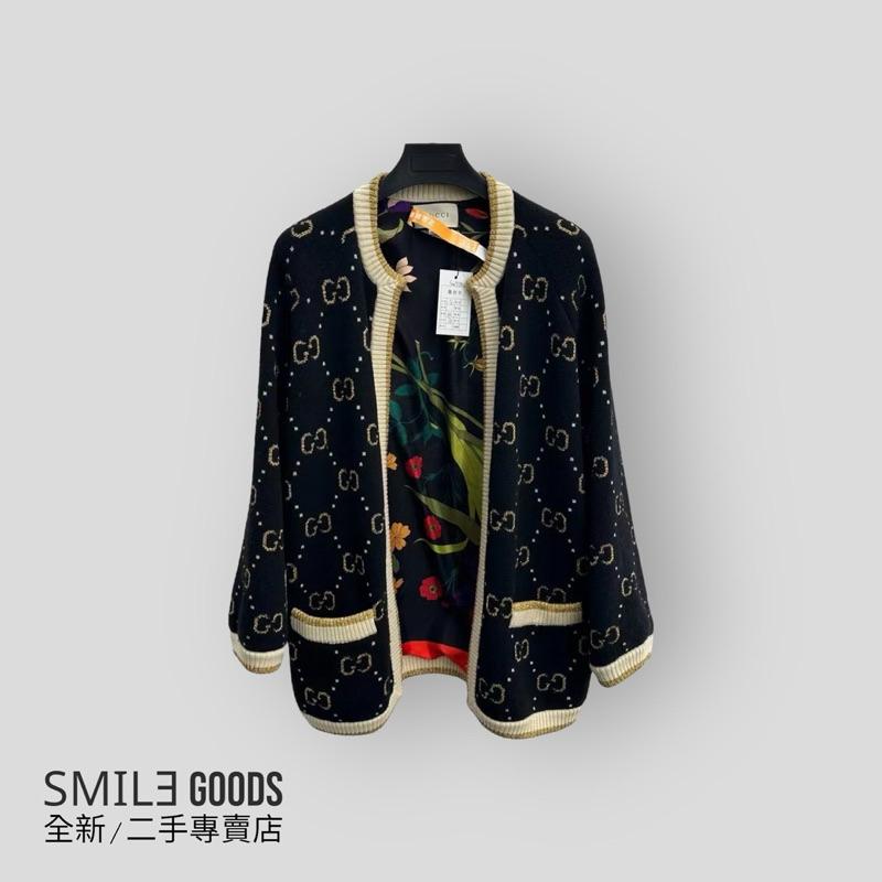 [SMILE] GUCCI G圖案花卉內襯 開衫 黑色