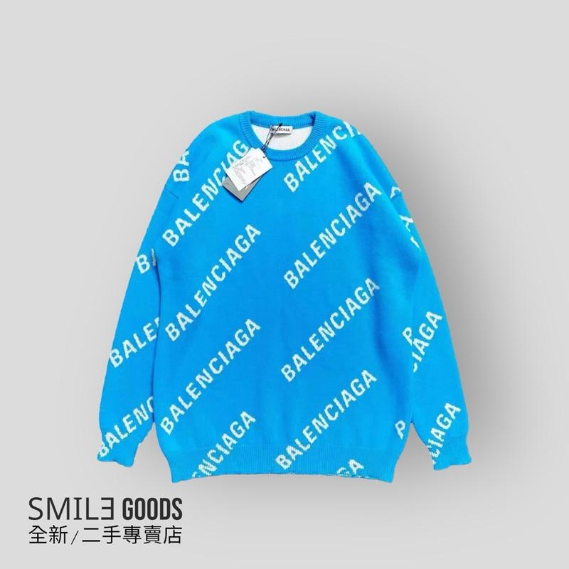 [SMILE] Balenciaga藍色彈幕logo針織毛衣