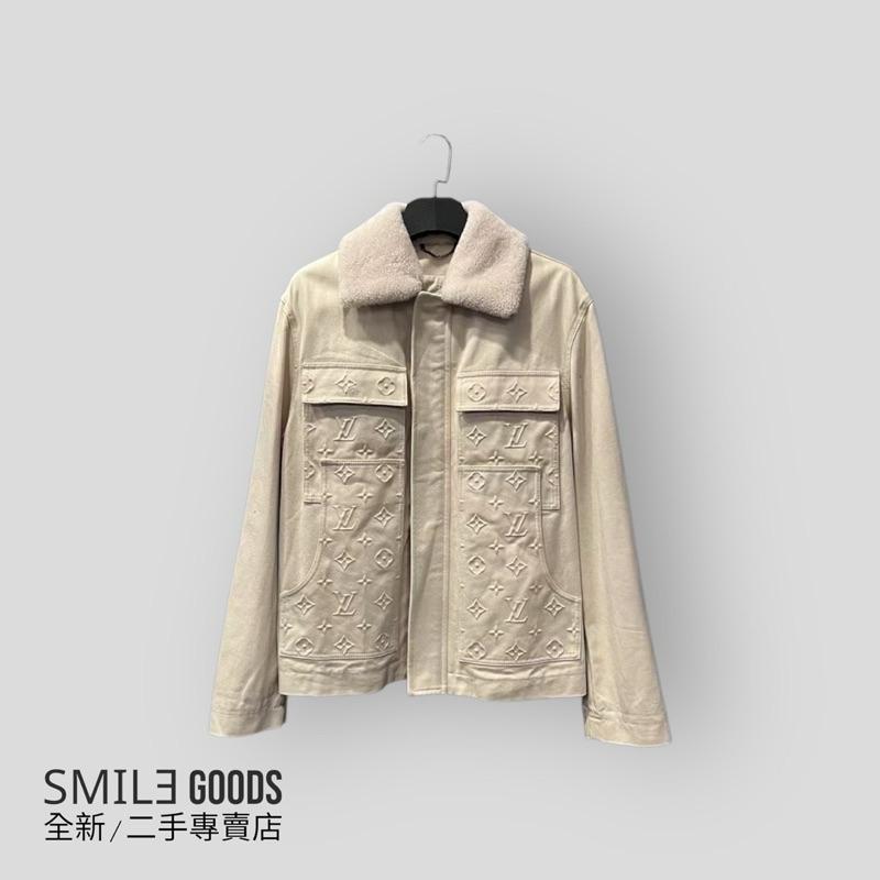 [SMILE] Lv伐木浮雕Logo牛仔夾克外套