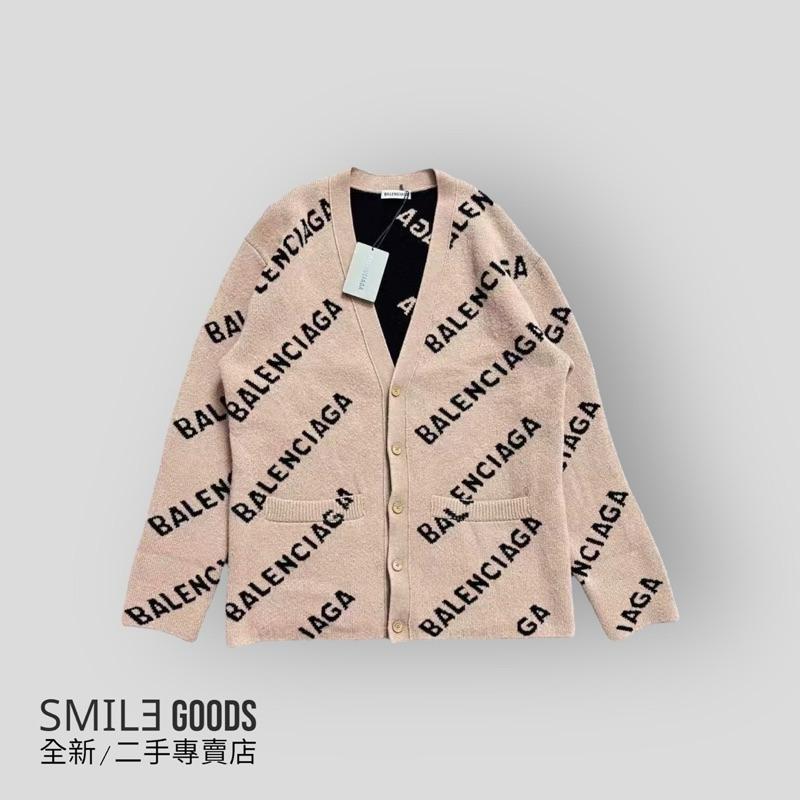 [SMILE] Balenciaga卡其色彈幕logo羊毛針織毛衣開衫