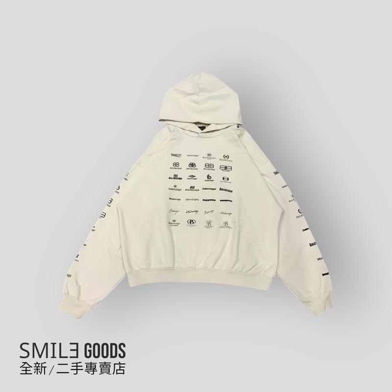 [SMILE] Balenciaga 巴黎世家 米白色多元素滿版帽衫