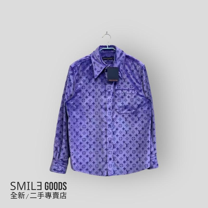 [SMILE] LOUIS VUITTON LV 紫色絲絨滿logo襯衫