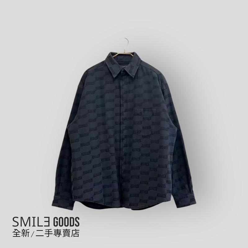 [SMILE] BALENCIAGA 黑灰色鎖扣滿logo棉服夾克