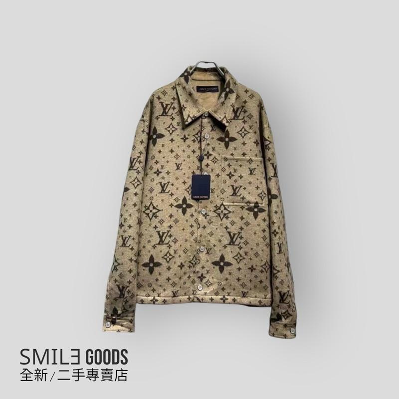 [SMILE] Louis Vuitton lv2024fw新款 老花滿版logo 卡其色羊毛襯衫外套
