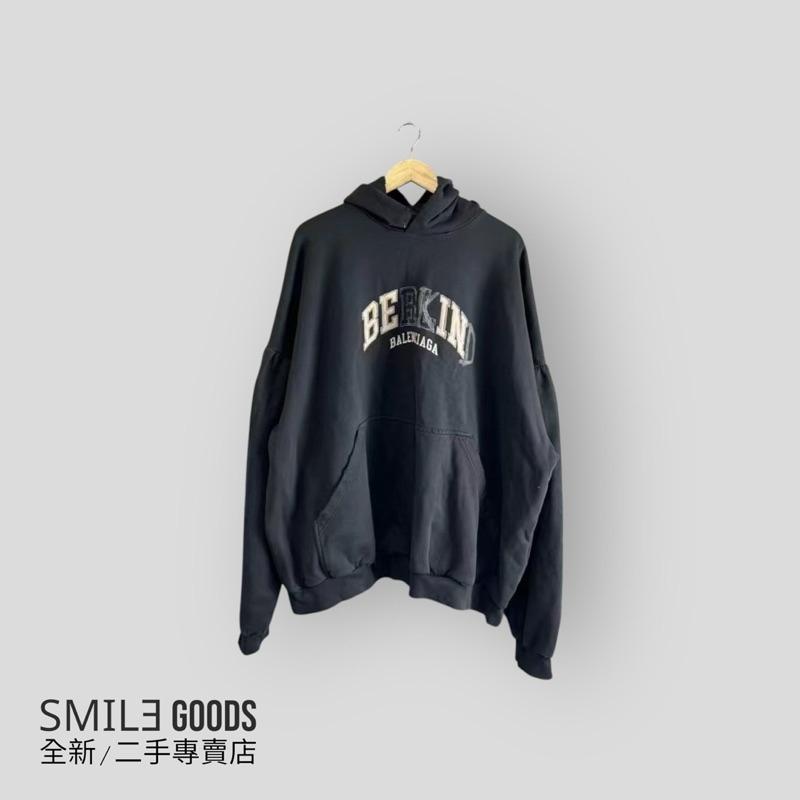[SMILE] Balenciaga黑灰色BERKIND破壞刺繡帽衫