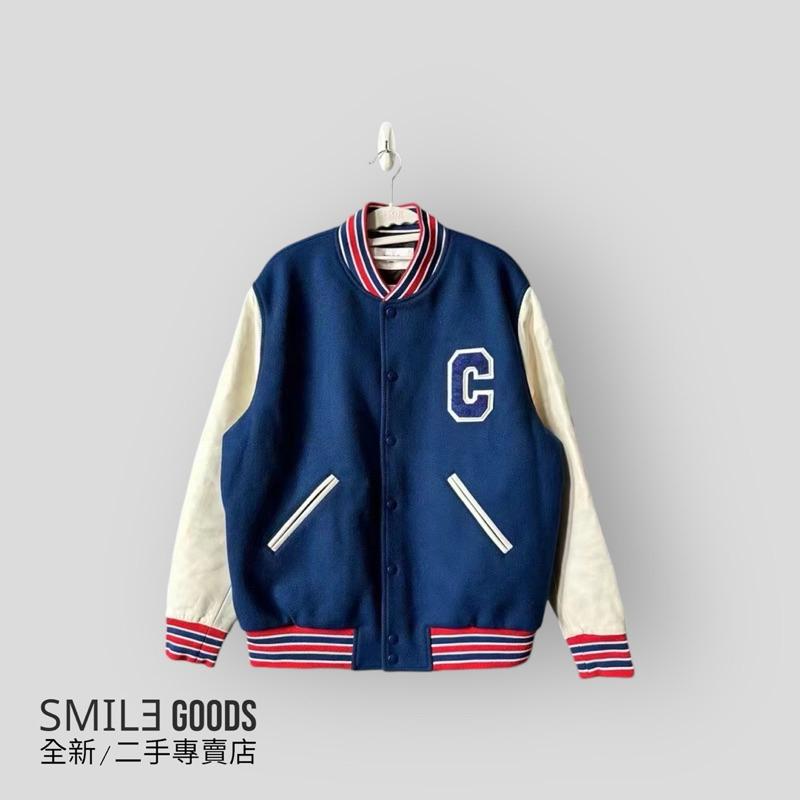 [SMILE] celine 皮袖羊毛棒球服