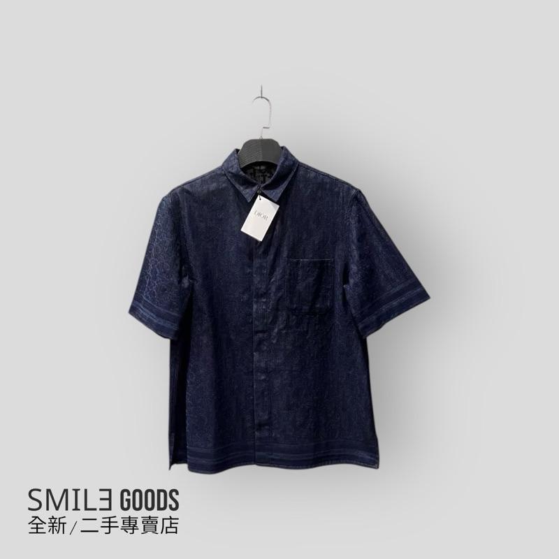[SMILE] Dior滿Logo刺繡牛仔短袖襯衫