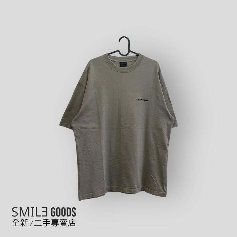 [SMILE] BALENCIAGA 卡其色刺繡前後字母短袖