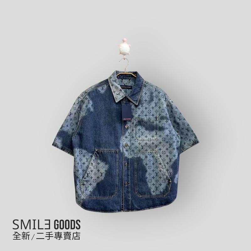 [SMILE] LOUIS VUITTON 藍色渲染滿logo牛仔短袖