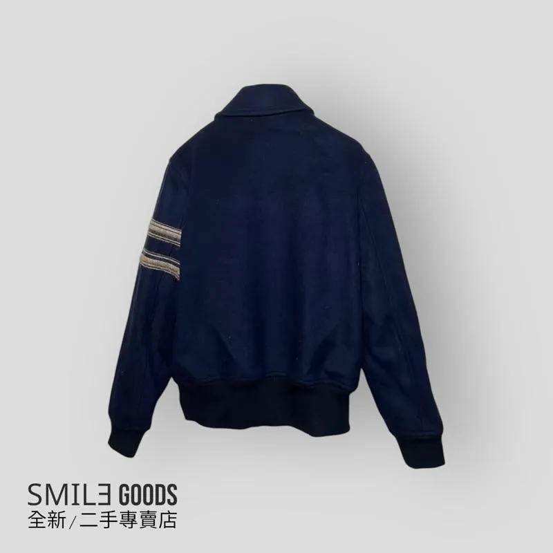 [SMILE] Acne Studios深藍色徽標刺繡字母羊毛外套