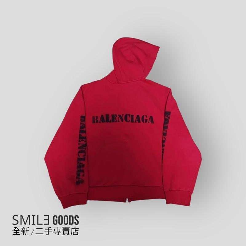 [SMILE] Balenciaga24ss噴墨logo模糊做舊拉鍊衛衣外套