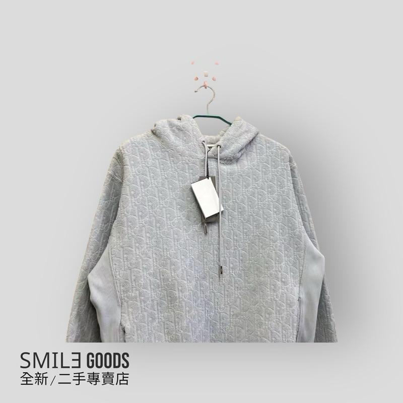 [SMILE] DIOR 灰色滿logo毛巾帽衫