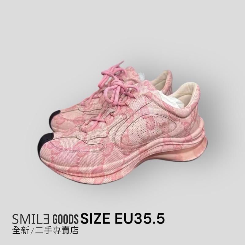 [SMILE] Gucci RUN雙G滿版休閒鞋 粉色