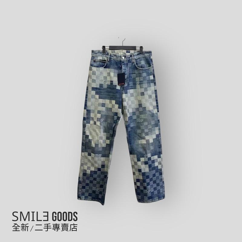[SMILE] LOUIS VUITTON x 菲董 棋盤格滿logo牛仔長褲