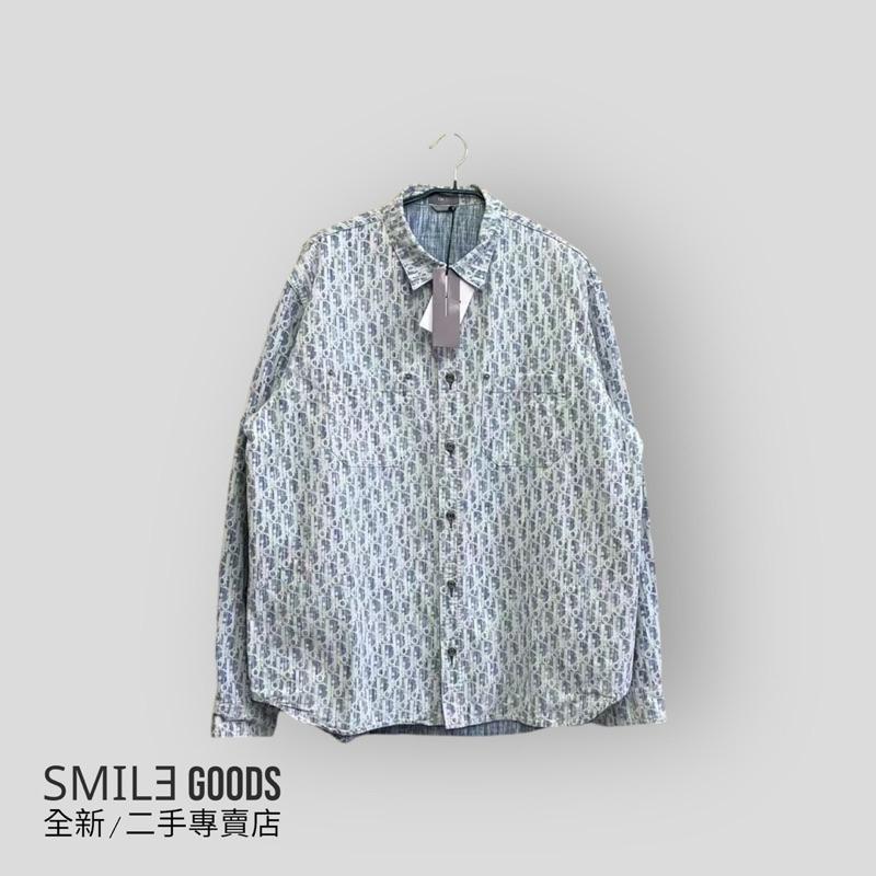 [SMILE] DIOR 藍色滿logo牛仔襯衫