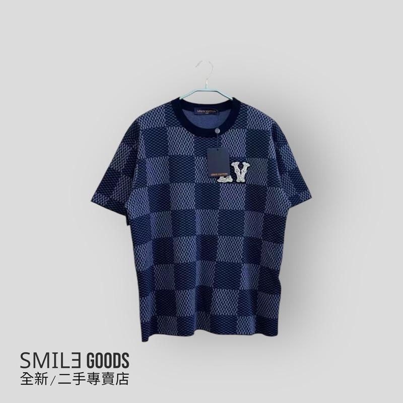 [SMILE] LOUIS VUITTON LV x 菲董 藍色水鑽字母棋盤格短袖