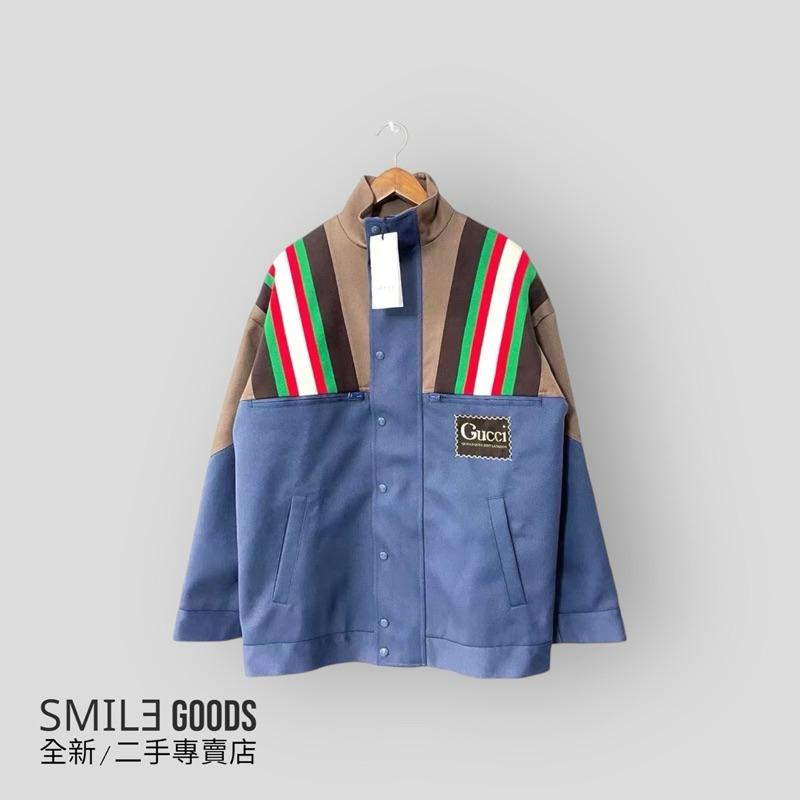 [SMILE] Gucci 彩條 logo 拼接 夾克