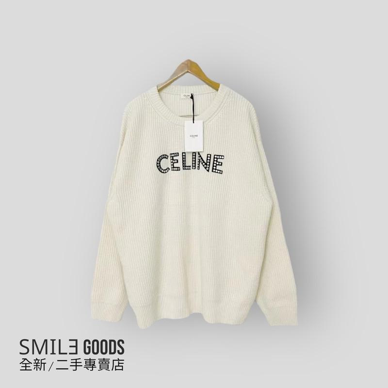 [SMILE] Celine 米白色 鉚釘 字母logo 毛衣