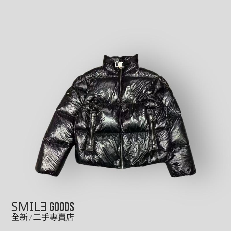 [SMILE] Moncler x 1017 alyx 機能扣黑色亮面拉鍊羽絨服外套